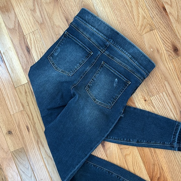SPANX WOMENS SKINNY DISTRESSED JEGGING DENIM LEGGINGS SIZE SMALL SHAPEWEAR BLUE - Picture 7 of 7